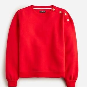 JCrew Heritage Red Gold Button Sweatshirt